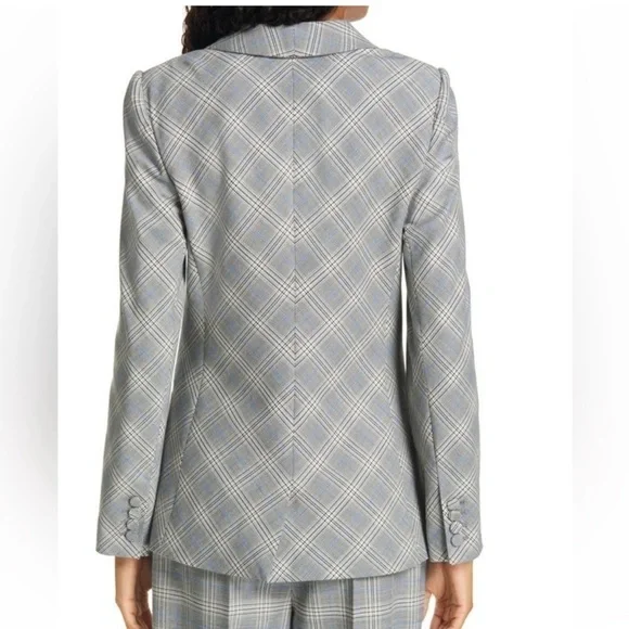 Rebecca Taylor windowpane plaid double breasted jacket blazer size 8 - Picture 4 of 10